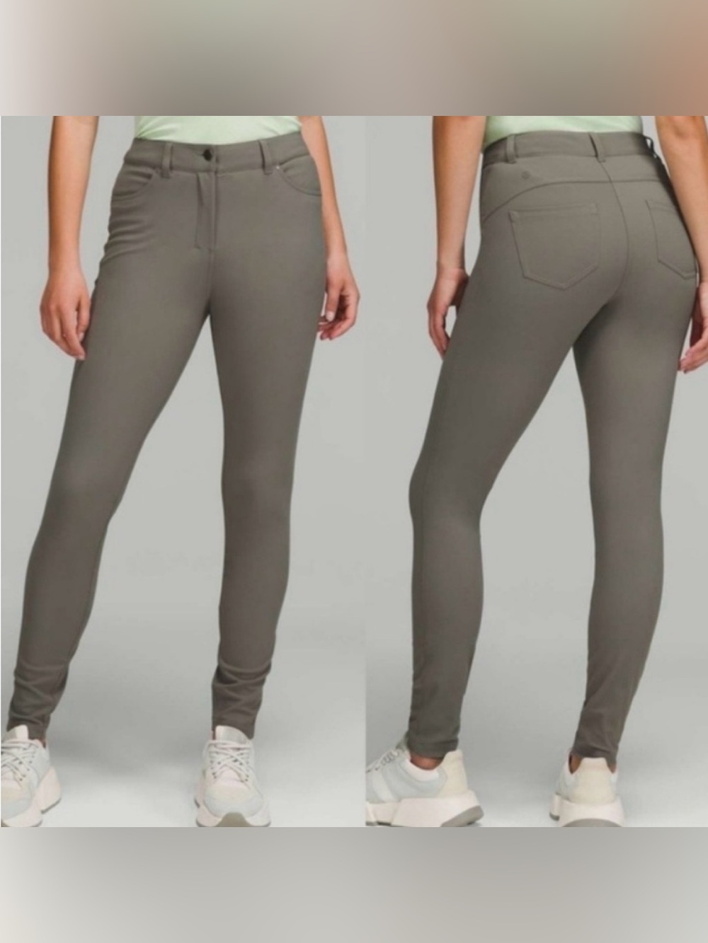 EUC Lululemon Women’s City Sleek Slim Fit High Rise Pants Grey Sage, Size 32